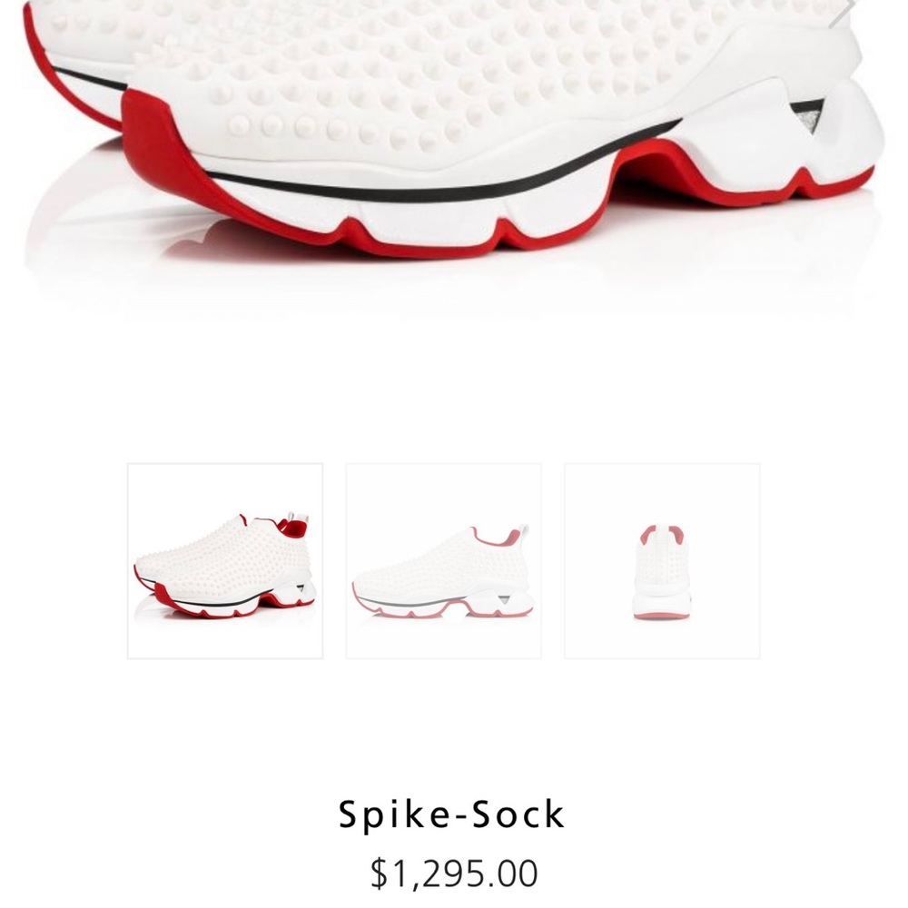 Designer Inspired Spiked Red Bottom Sneaker - Picture 15 of 16